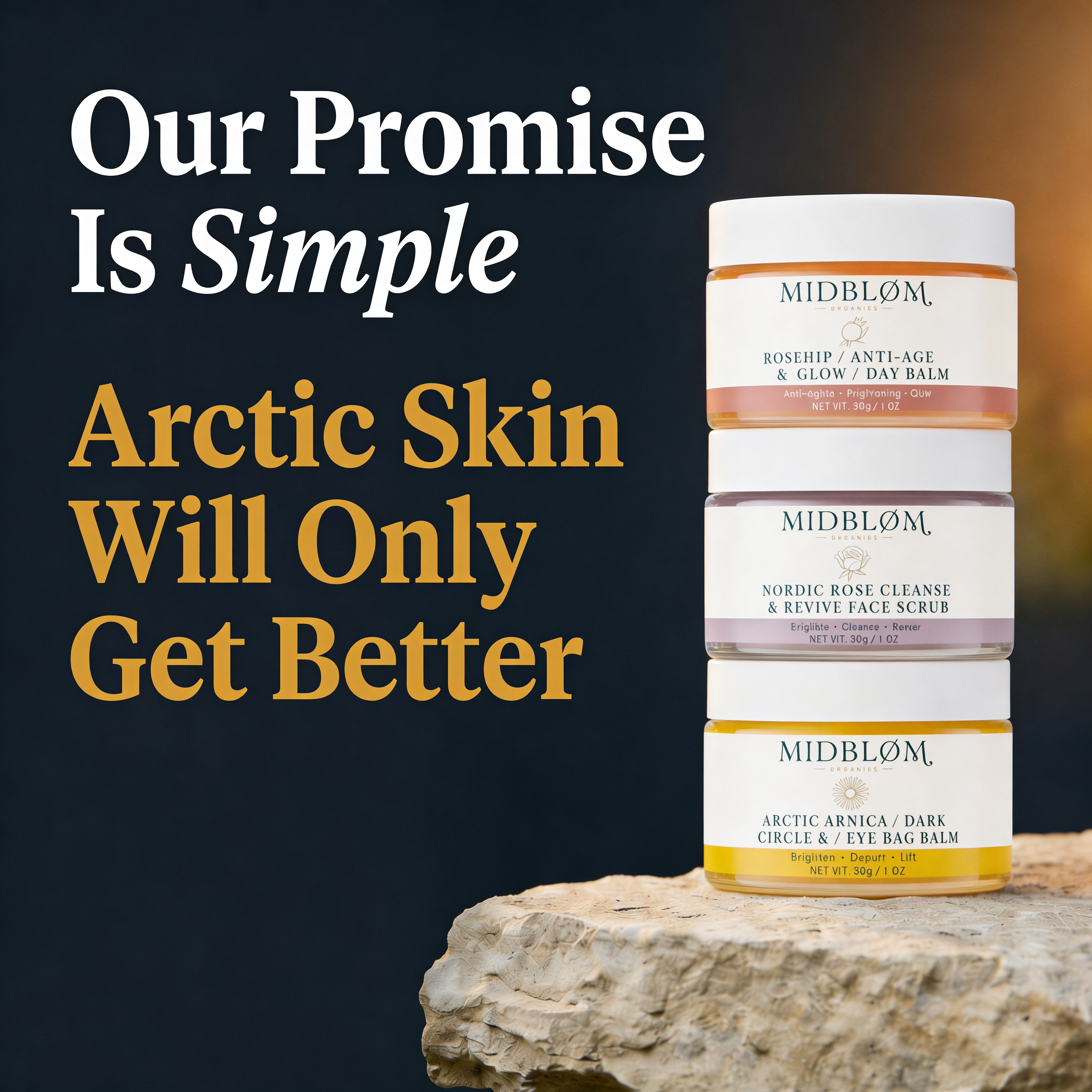 MIDBLOM Anti-Age Ritual: Complete 4-Jar Botanical System for Women 40+